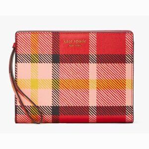 S O L D ..ZIPPER REPAIR- KATE SPADE MORGAN MUSEUM PLAID WRISTLET